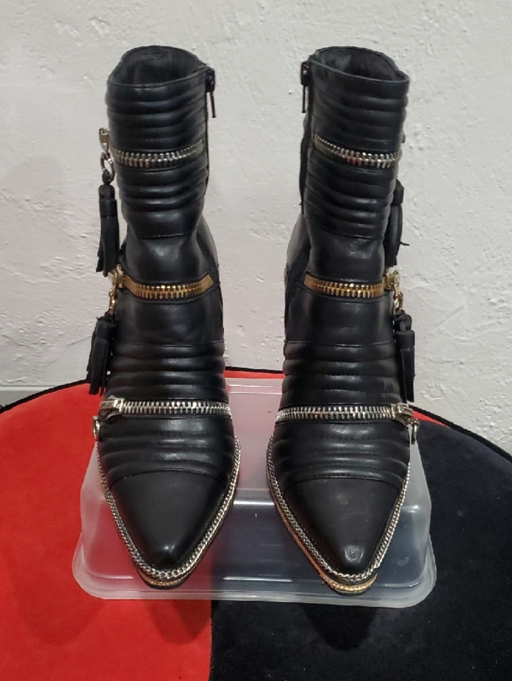 Jeffrey Campbell Tenzin Chain Pointy Toe Boot in black Size 8.5 - Picture 2 of 14